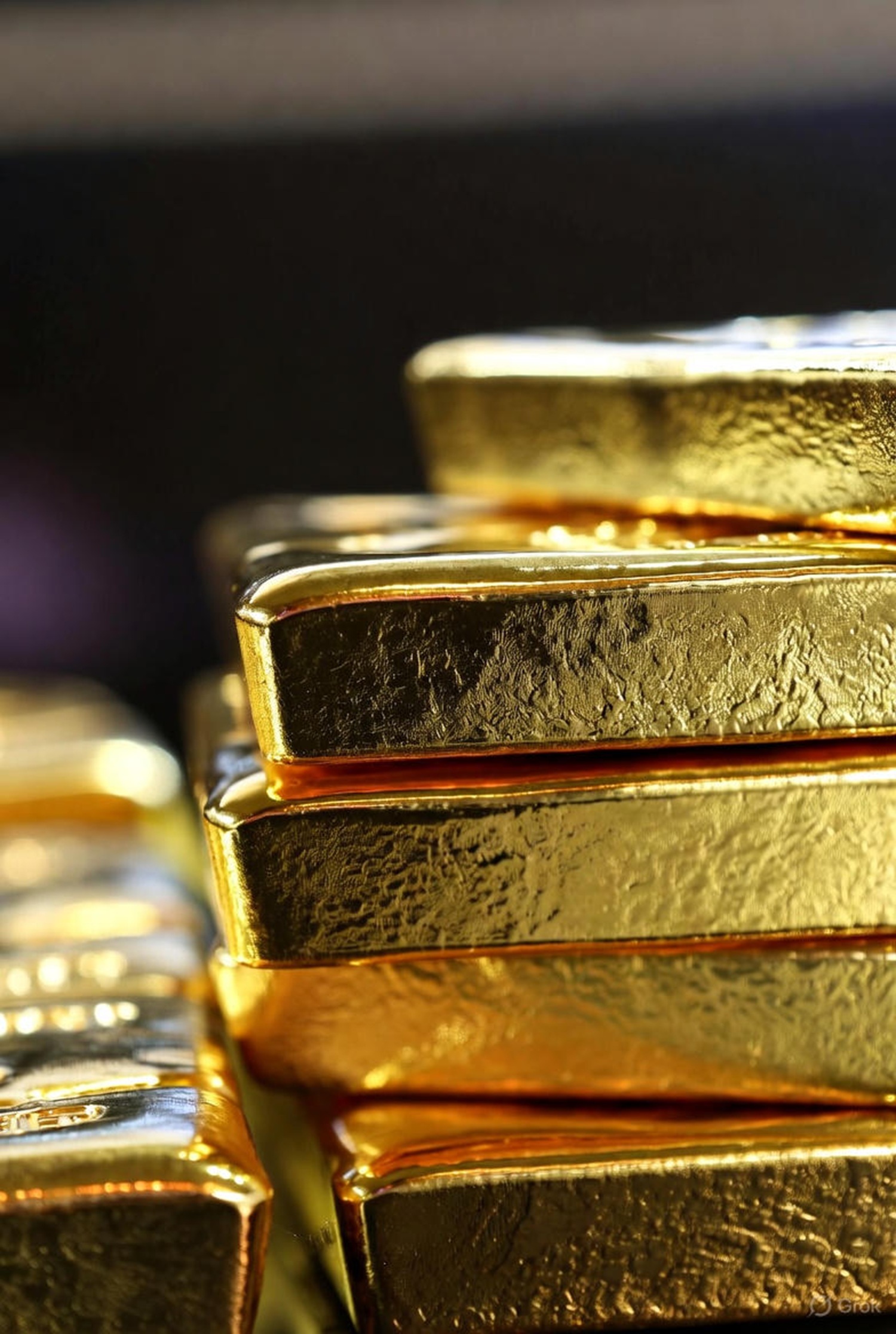 Lingotes de oro brillando bajo una luz cálida, simbolizando el precio del oro récord 4000, la pérdida de confianza en los bancos centrales y la búsqueda de refugio financiero.