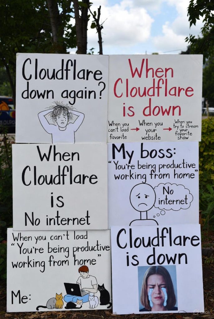 Mapa con servicios digitales afectados por la caída de Cloudflare y fallos globales de conectividad.