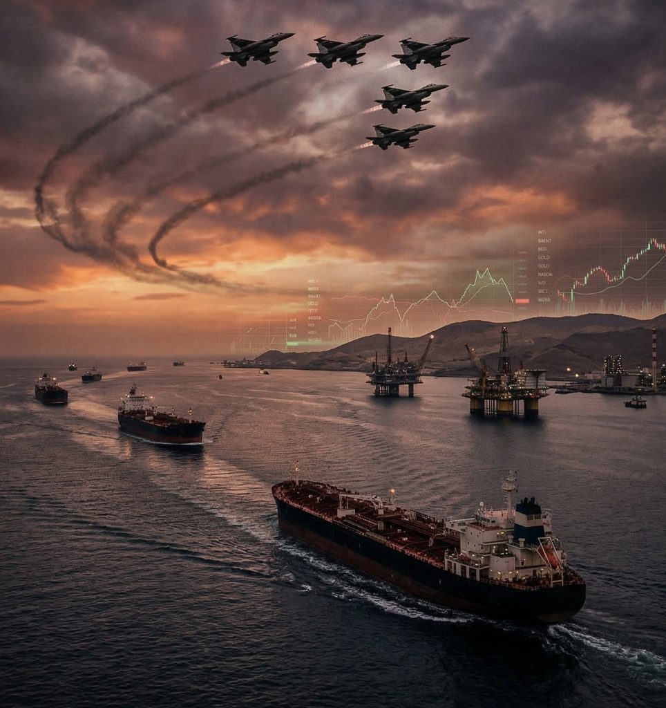 ataques de Irán Hegseth — ilustración editorial sobre el riesgo geopolítico en Medio Oriente y su impacto en los mercados petroleros.