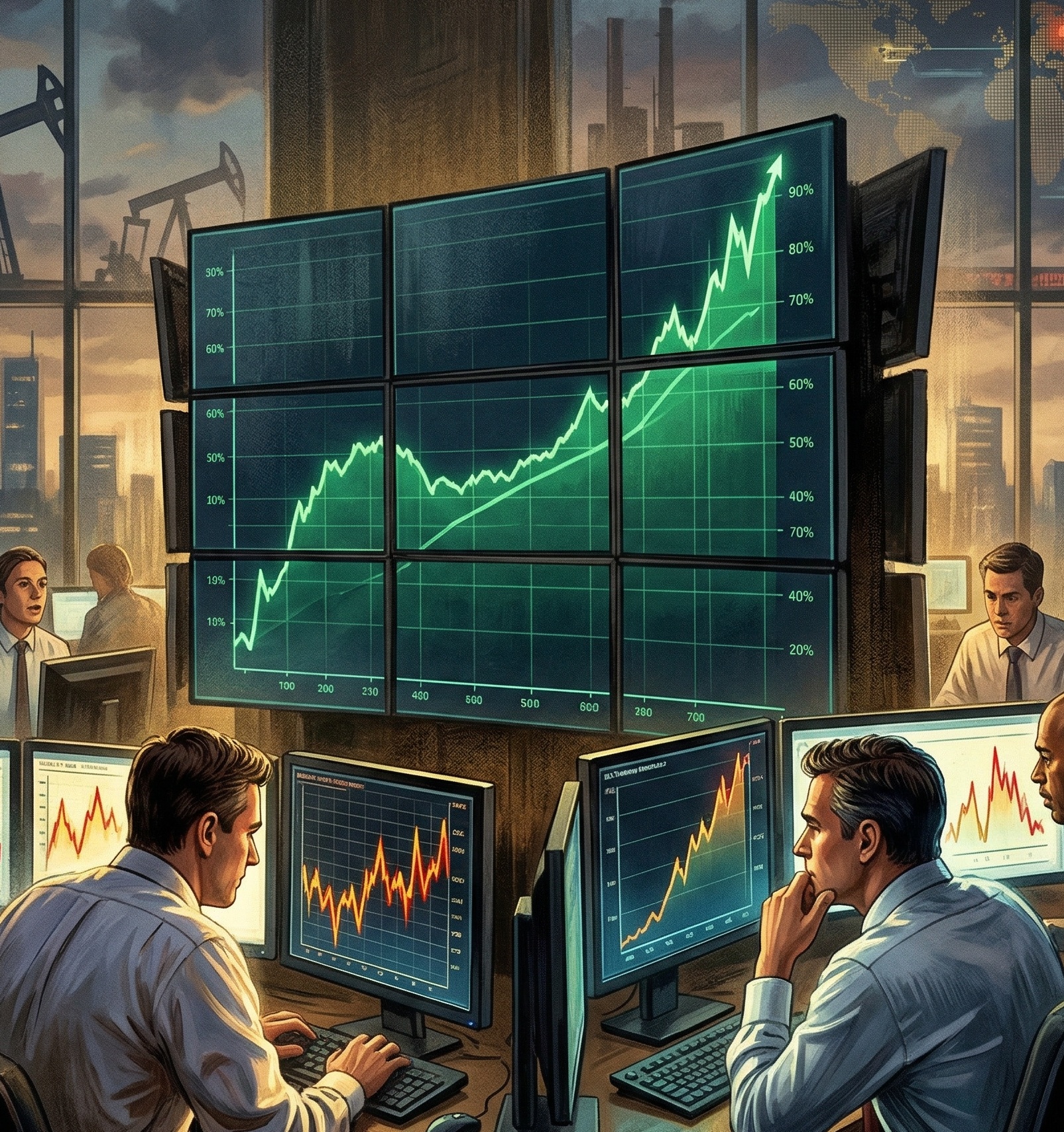 rendimientos del Tesoro suben con traders observando mercados y aumento de tasas en contexto de incertidumbre económica