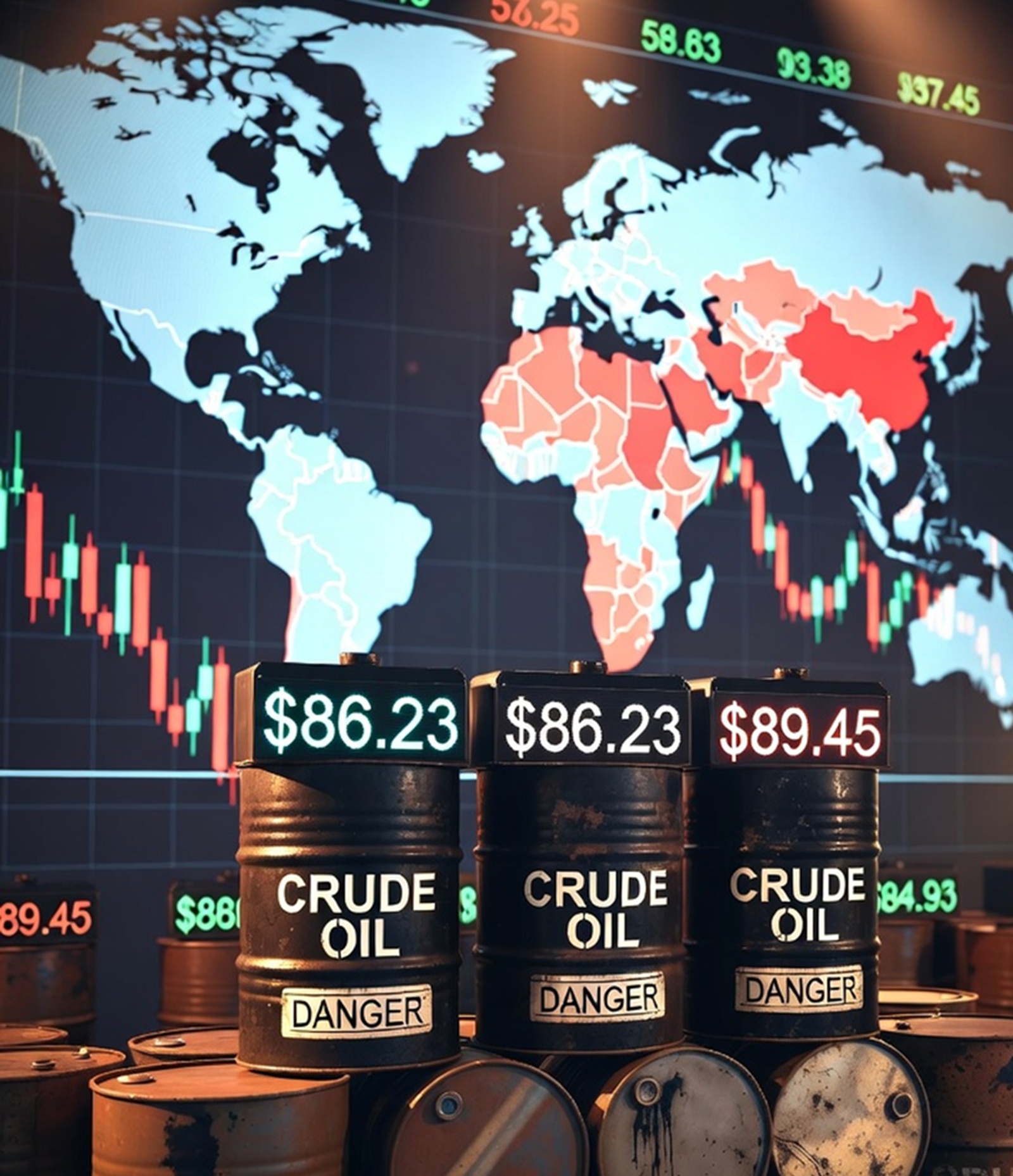 WTI supera los $86 por barril mientras el Brent supera los $89 tras tensiones geopolíticas en Medio Oriente