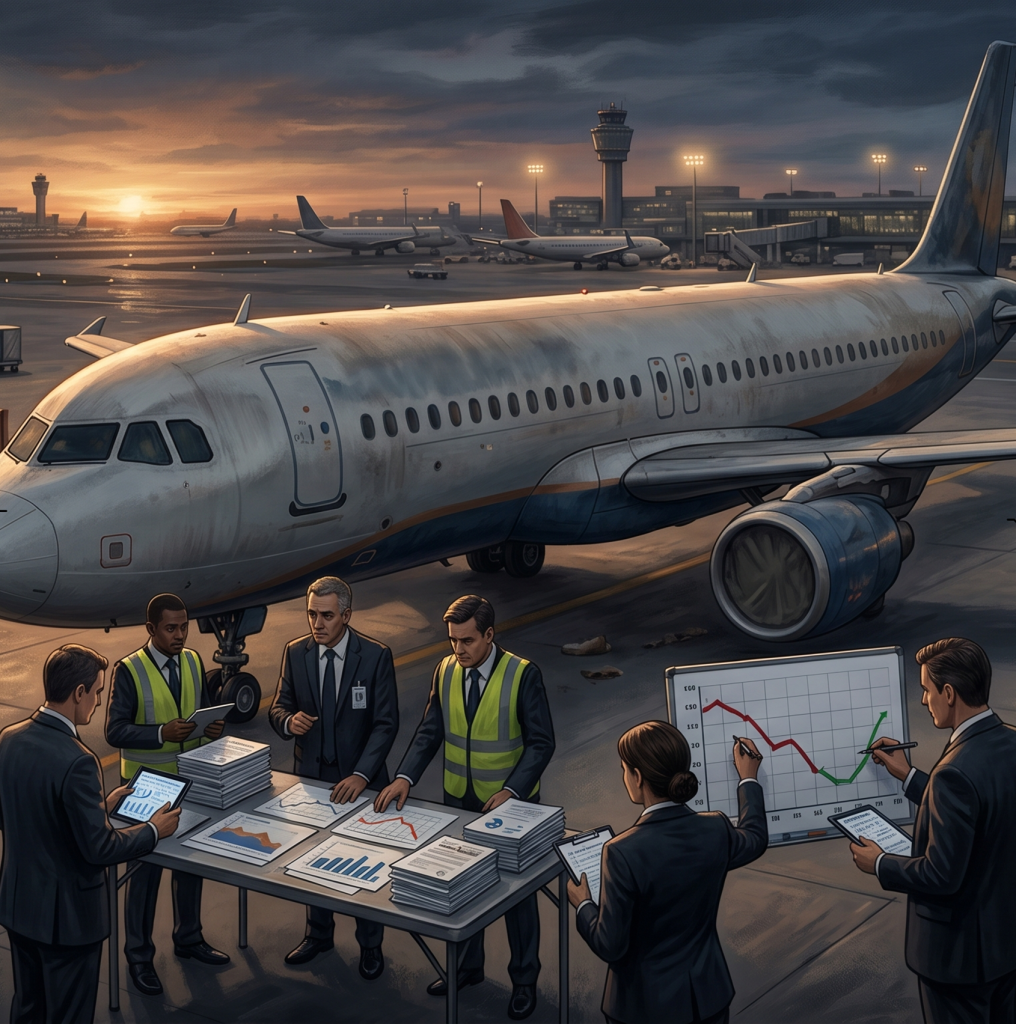 rescate de Spirit Airlines con avión en crisis financiera y contexto de intervención gubernamental en la industria aérea