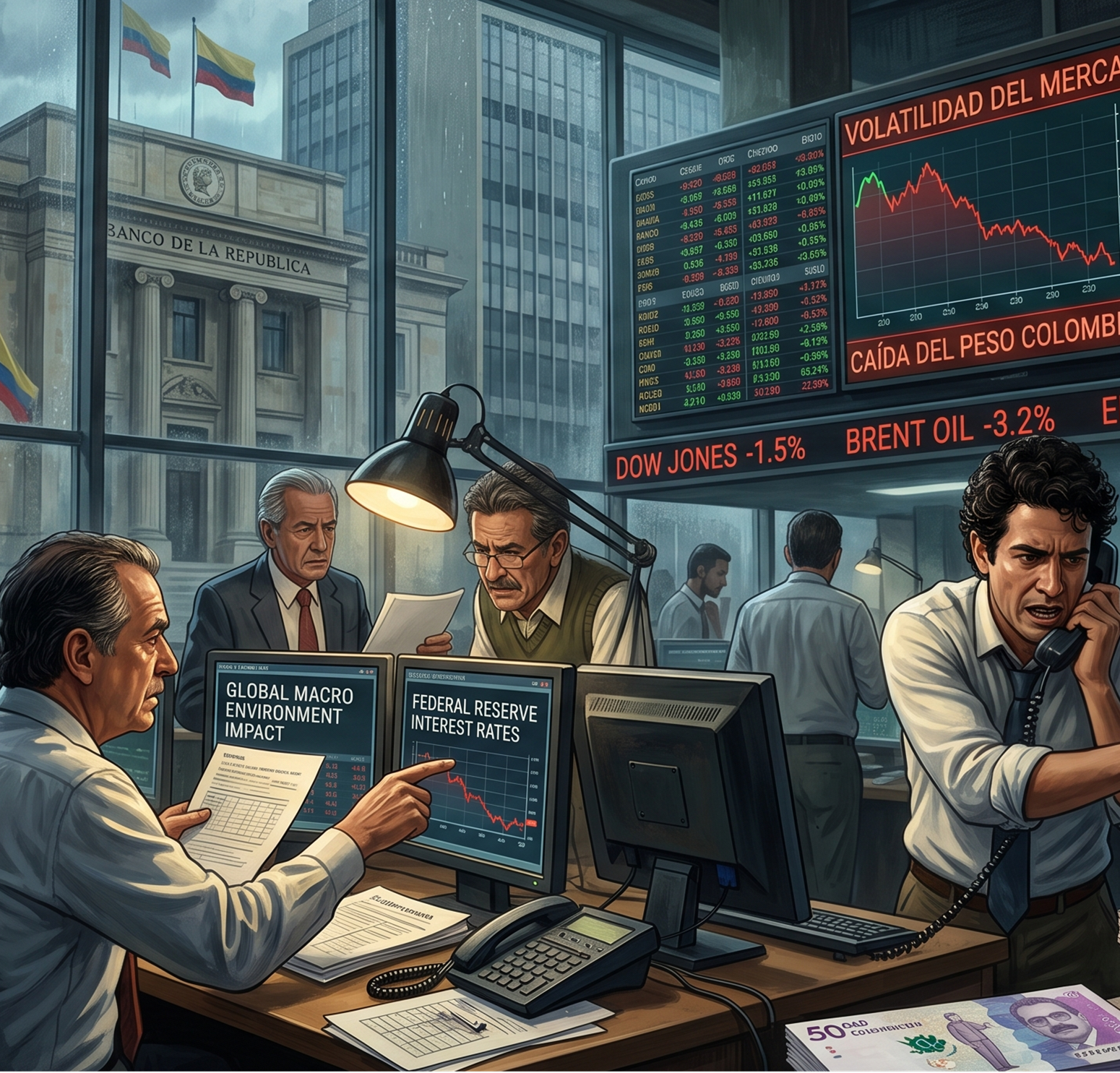 tasas de mercado en Colombia con volatilidad en el peso y reacción de inversionistas tras decisión del banco central