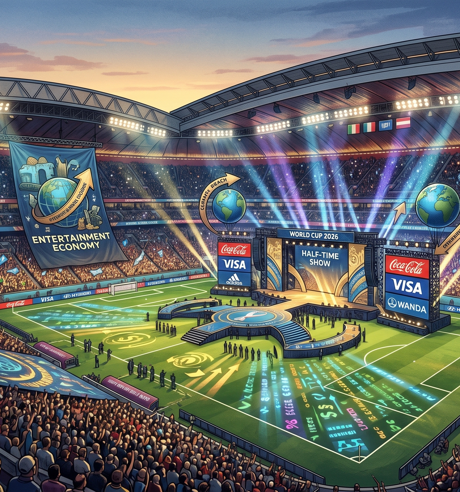 Show de medio tiempo FIFA como nueva estrategia global de entretenimiento y negocios en el Mundial 2026.