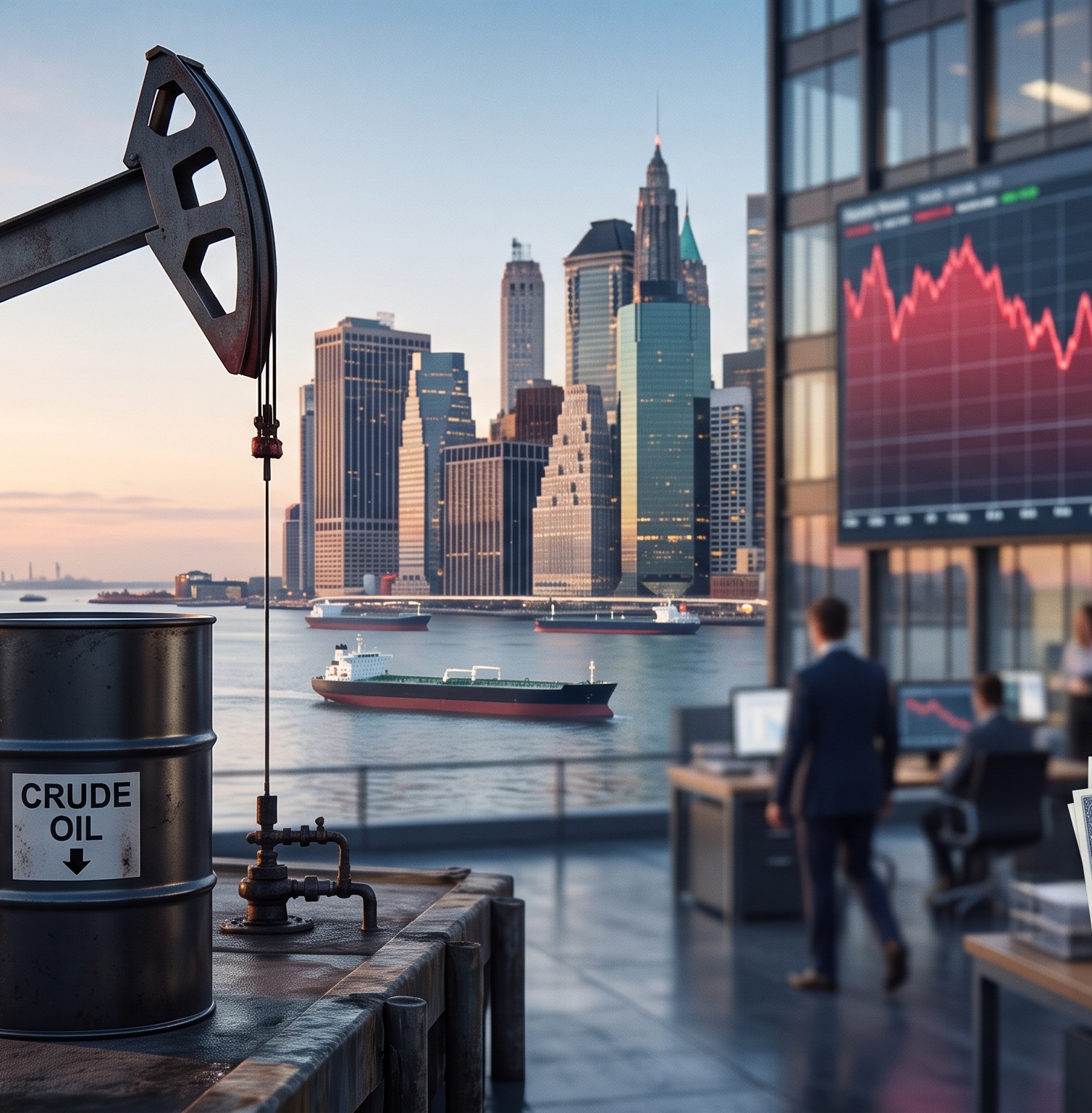 Caída del petróleo reflejada en barriles de crudo y mercados financieros mientras bajan las presiones sobre los rendimientos de los bonos.