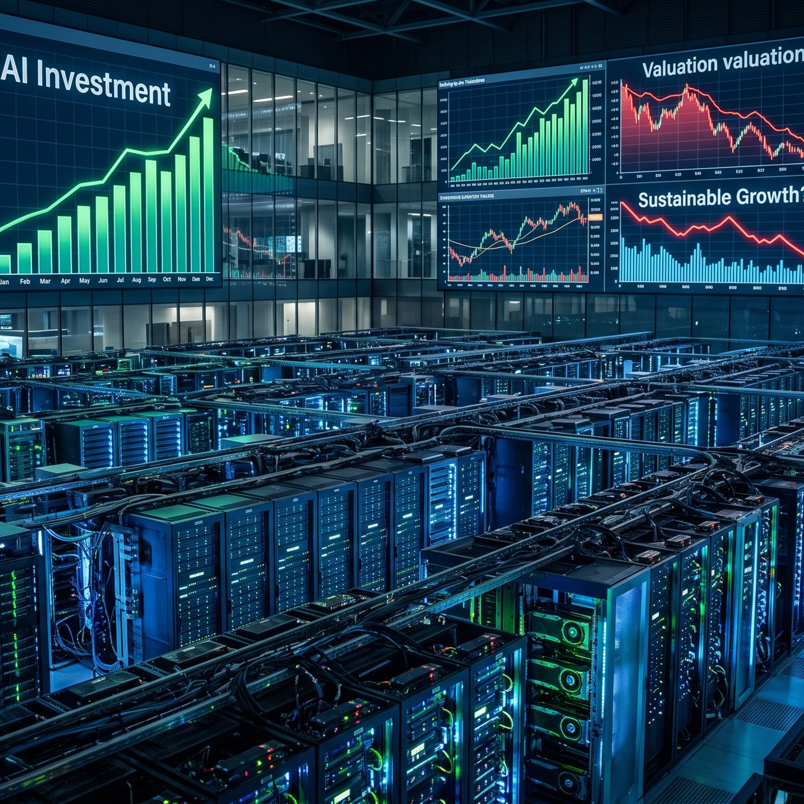 Inversión en IA, centros de datos y mercados financieros en Wall Street