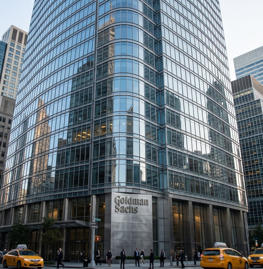 Edificio de Goldman Sachs en Nueva York, en un artículo sobre su recomendación de invertir en acciones y diversificar carteras.